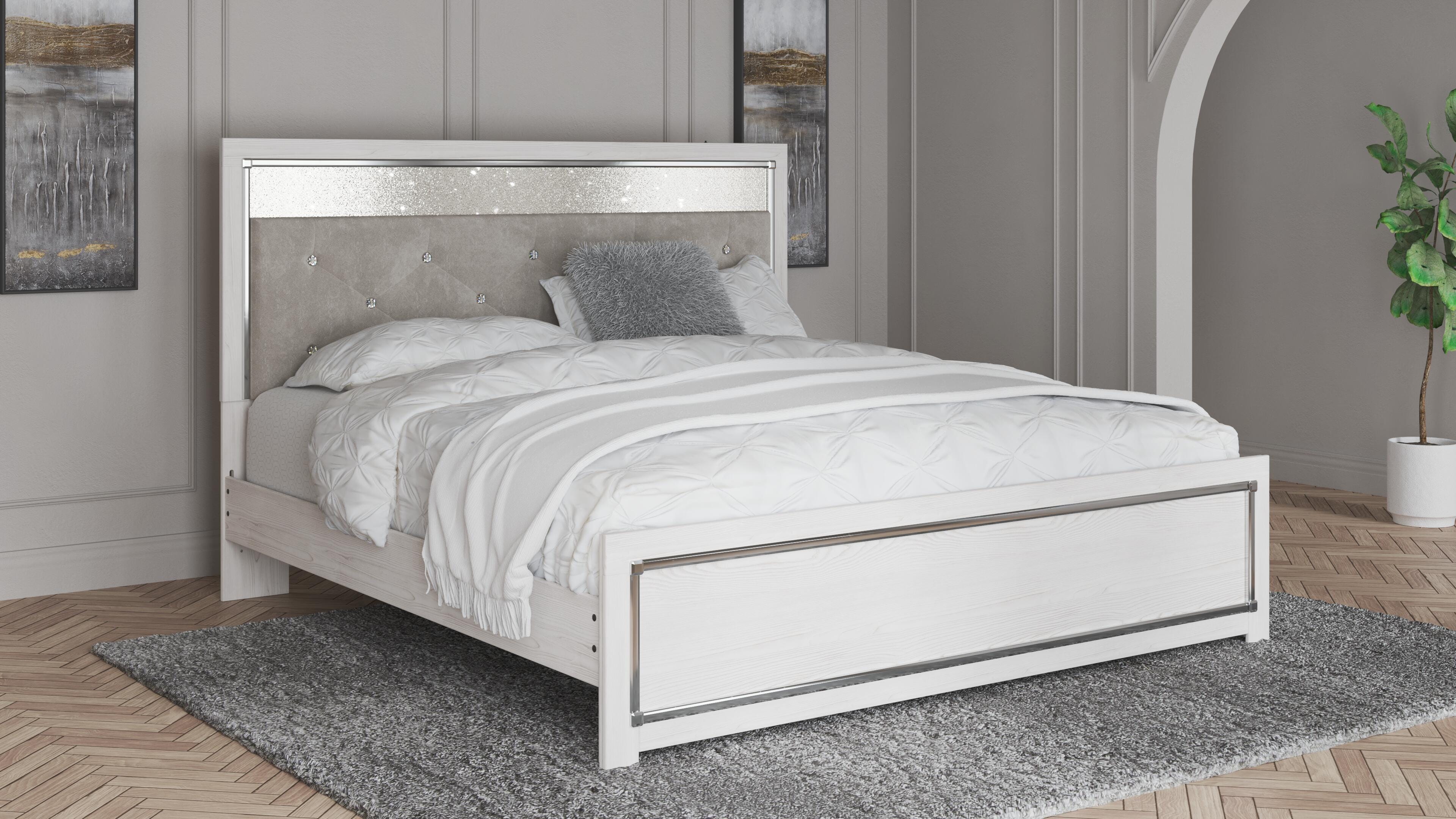 Altyra Panel Bed, Dresser, Mirror and Nightstand
