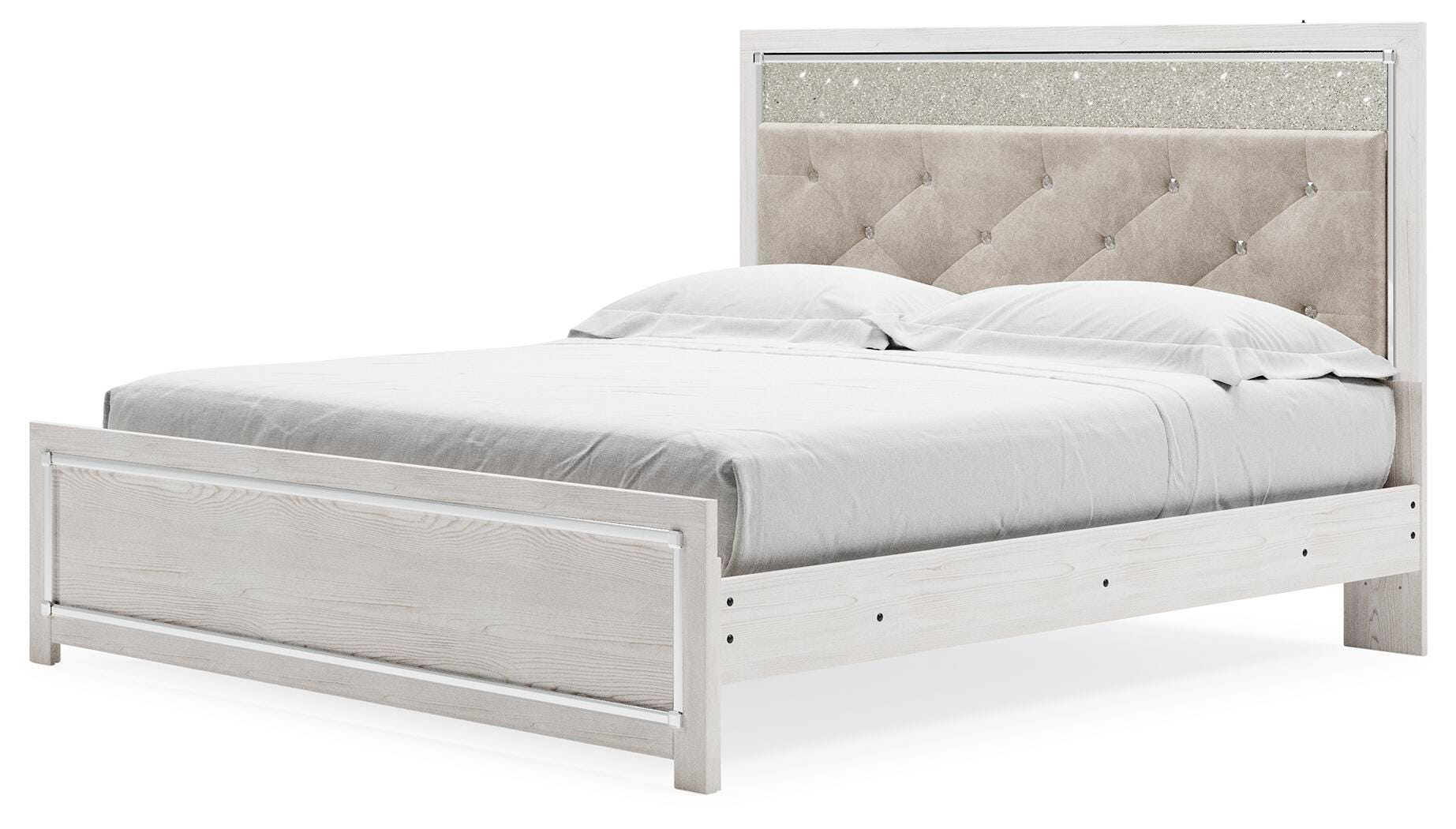 Altyra Panel Bed with Mirrored Dresser, Chest and Nightstand