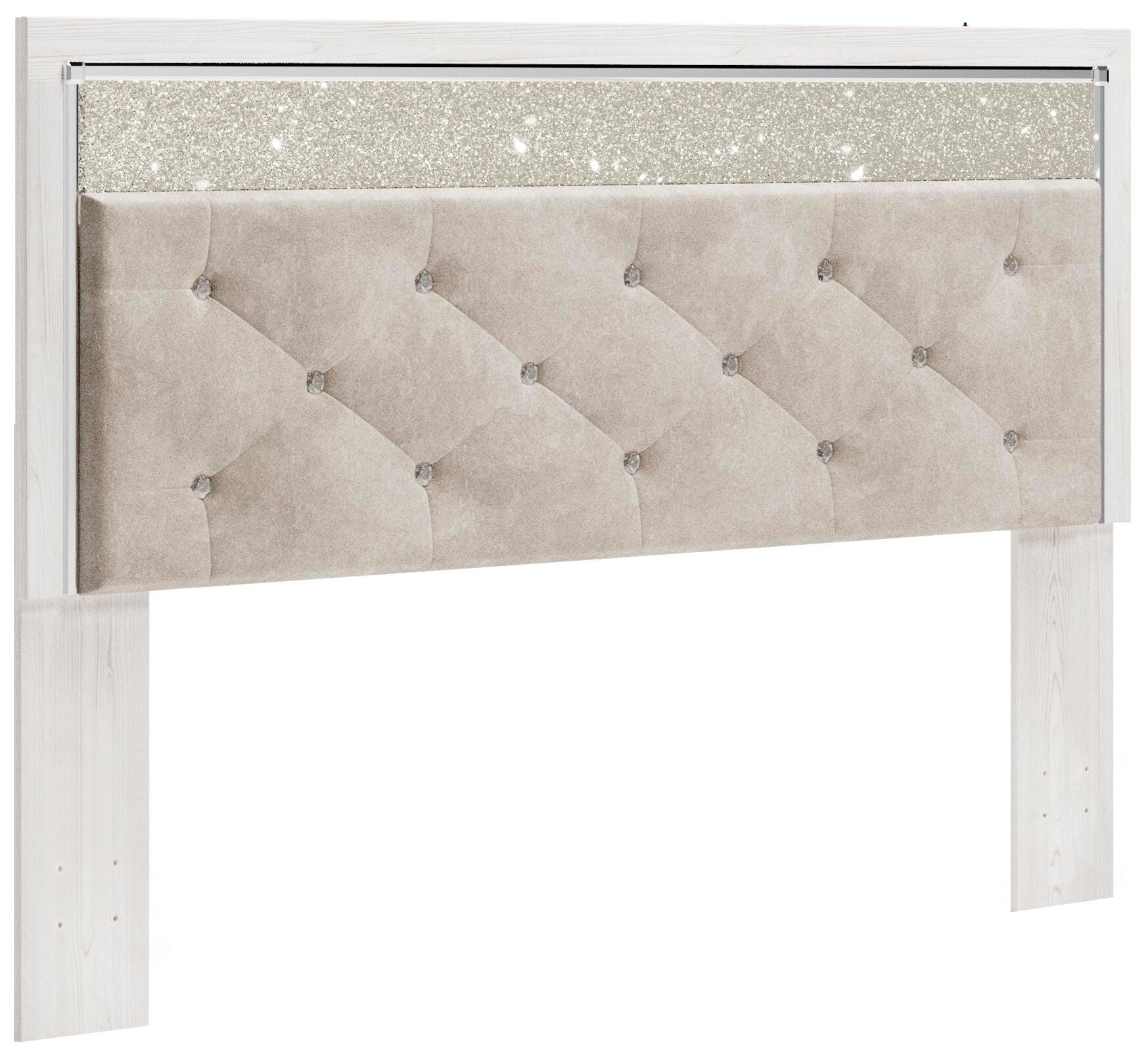Altyra Panel Headboard with Mirrored Dresser, Chest and Nightstand