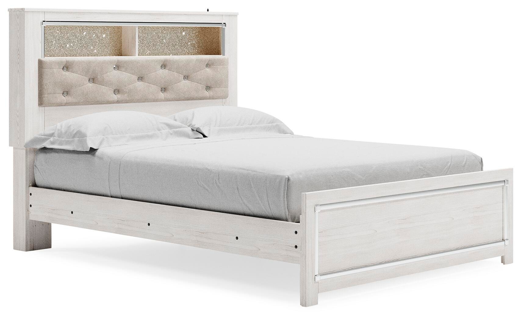 Altyra Bookcase Panel Bed, Dresser, Mirror and Chest