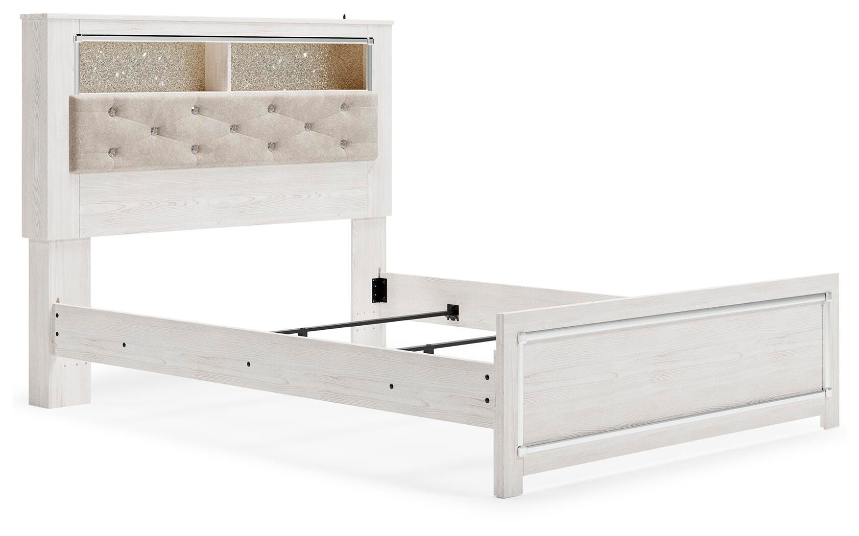 Altyra Bookcase Panel Bed, Dresser, Mirror and Chest