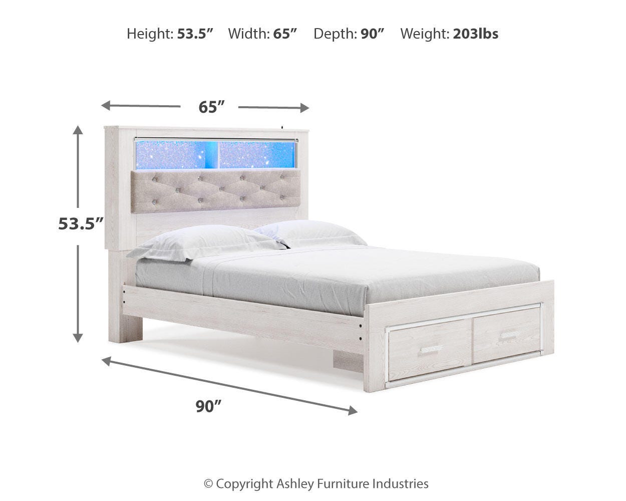 Altyra Upholstered Storage Bed, Dresser, Mirror and 2 Nightstands
