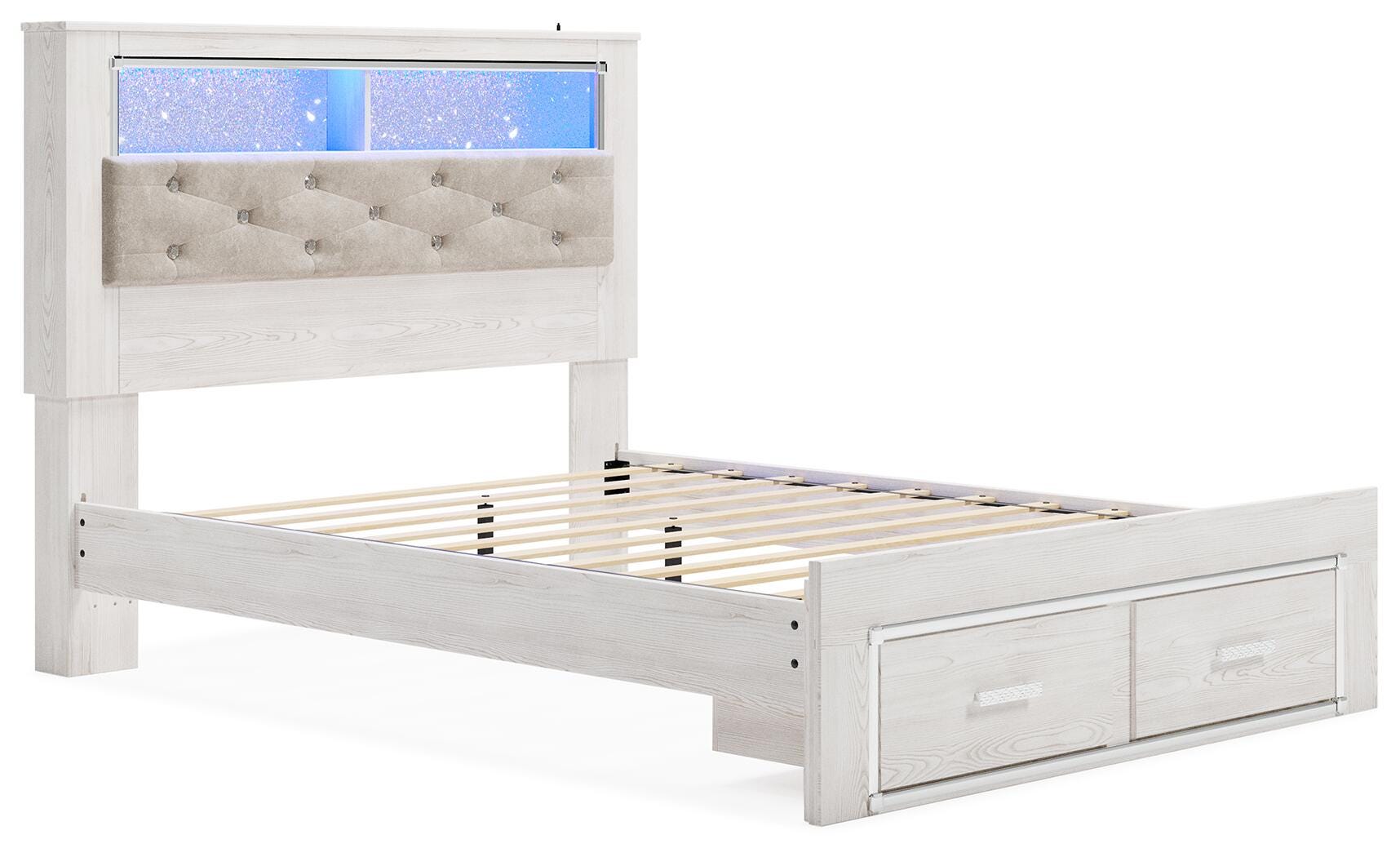 Altyra Upholstered Storage Bed, Dresser, Mirror and 2 Nightstands