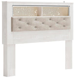 Altyra Bookcase Headboard with Mirrored Dresser, Chest and 2 Nightstands