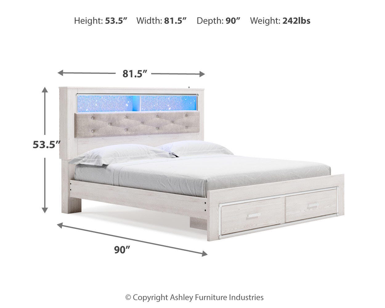 Altyra Upholstered Bookcase Bed with Storage