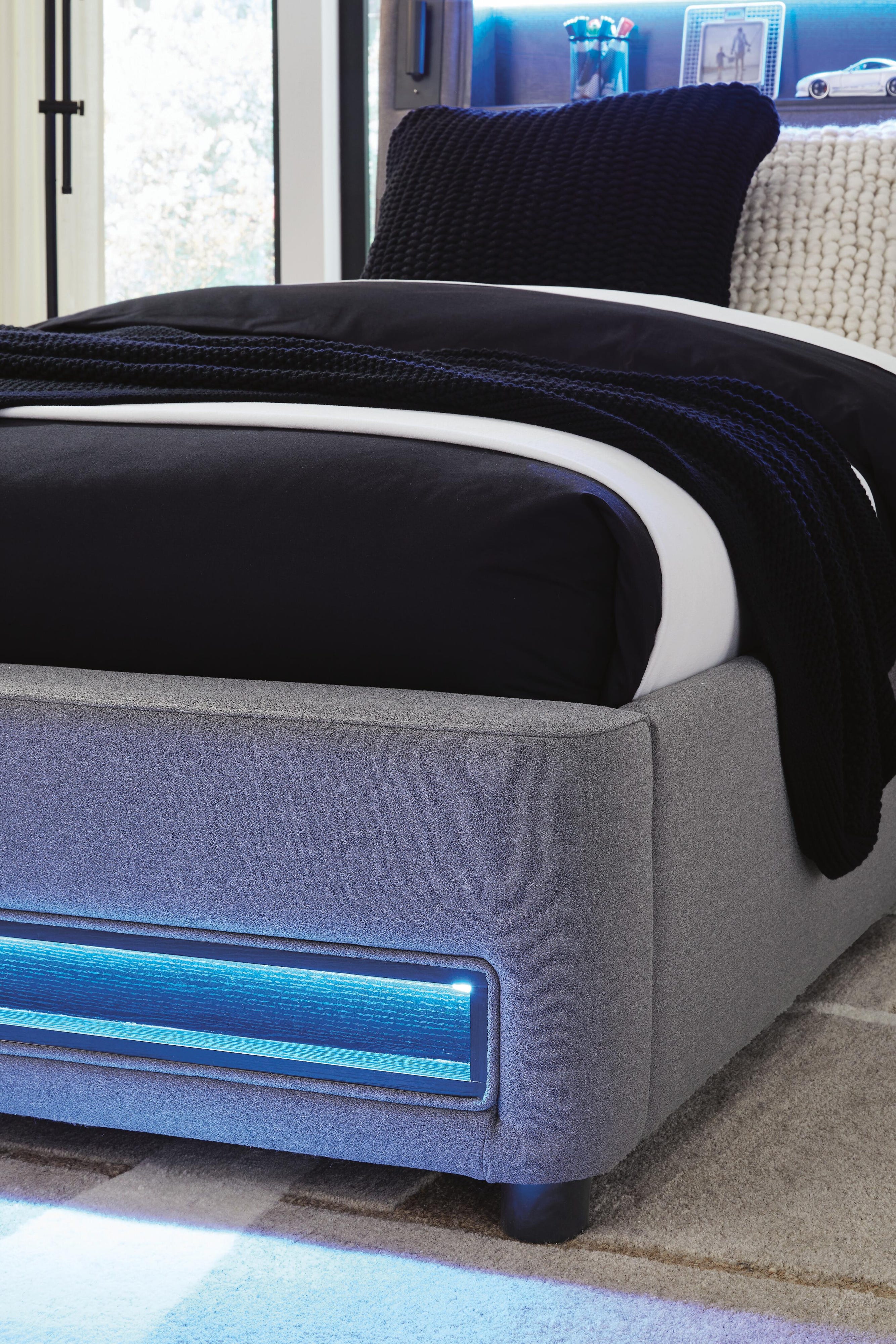 Verishaw Upholstered Bed with Wireless Audio