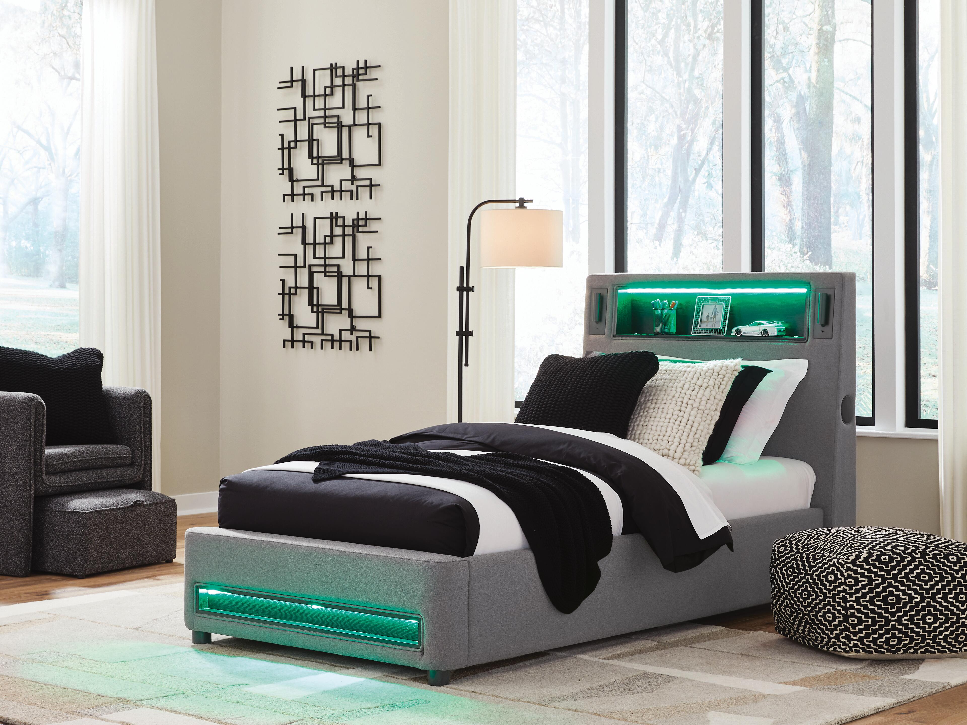 Verishaw Upholstered Bed with Wireless Audio