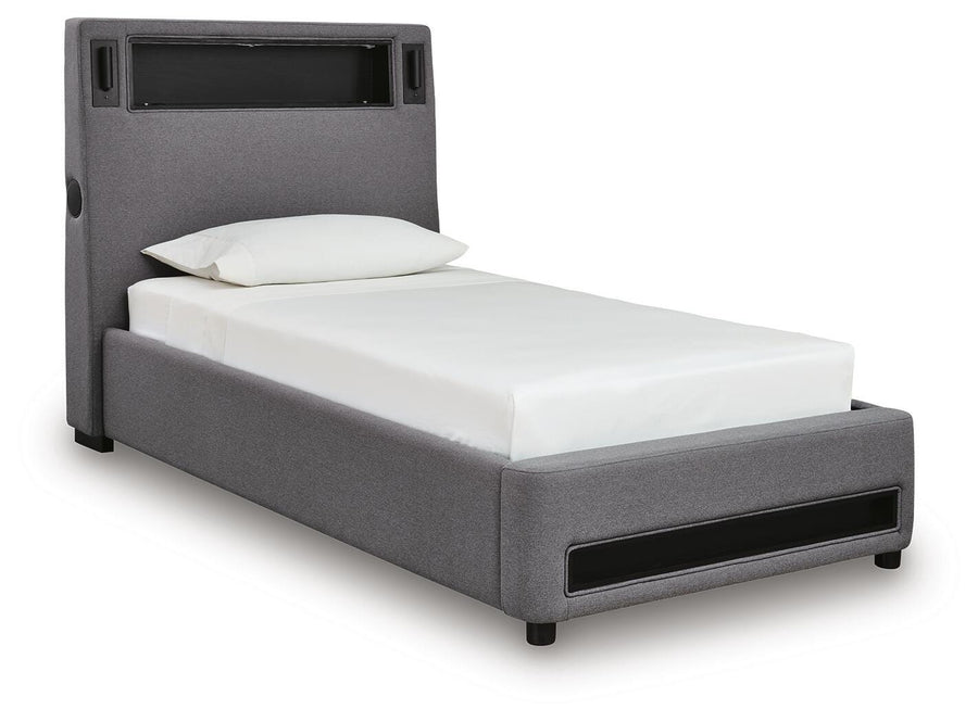 Verishaw Upholstered Bed with Wireless Audio