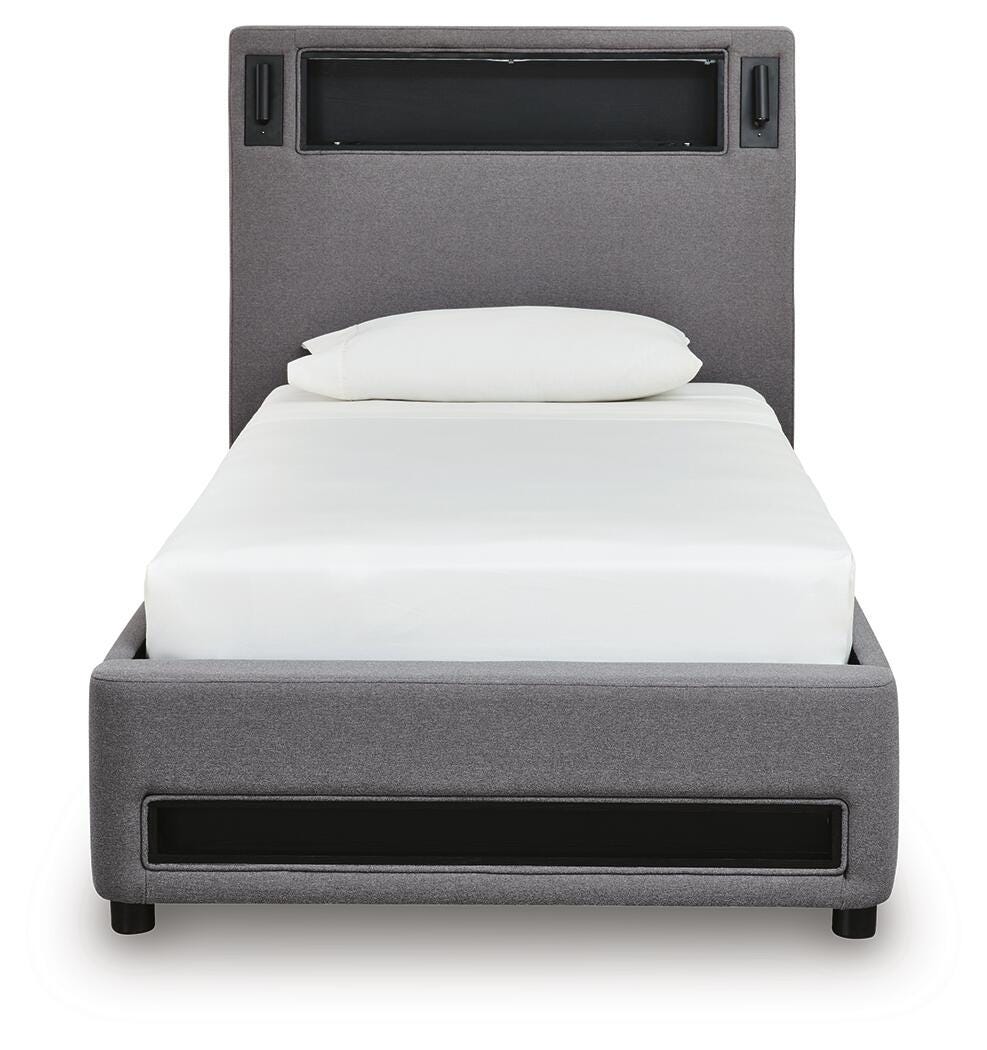 Verishaw Upholstered Bed with Wireless Audio