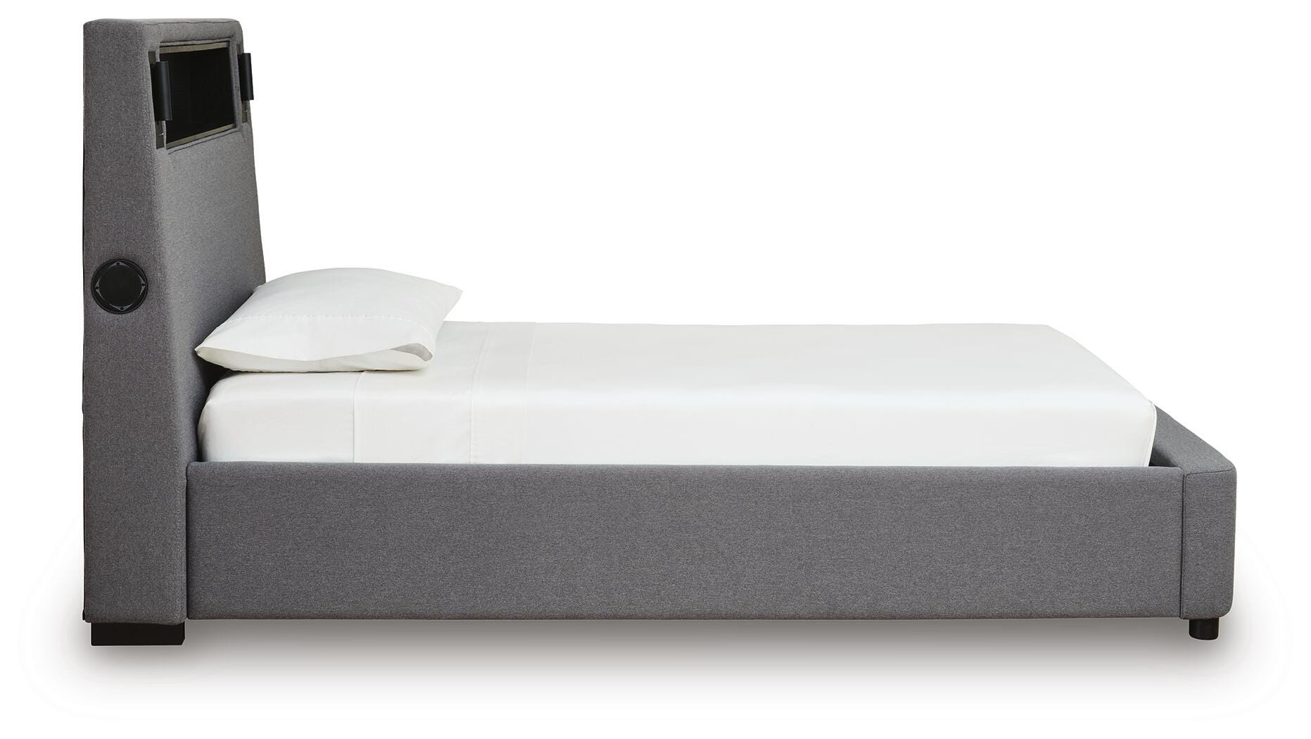 Verishaw Upholstered Bed with Wireless Audio