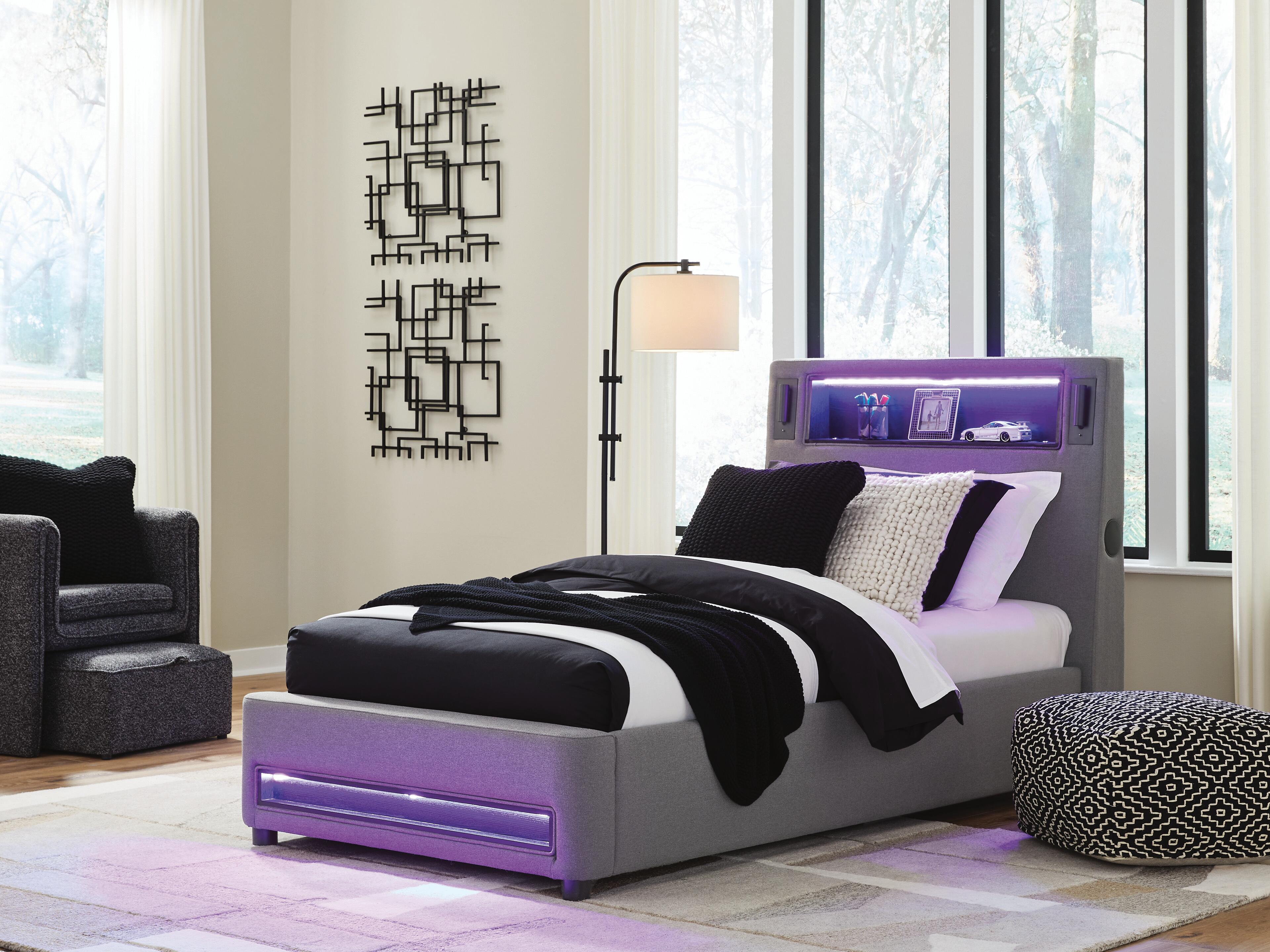 Verishaw Upholstered Bed with Wireless Audio