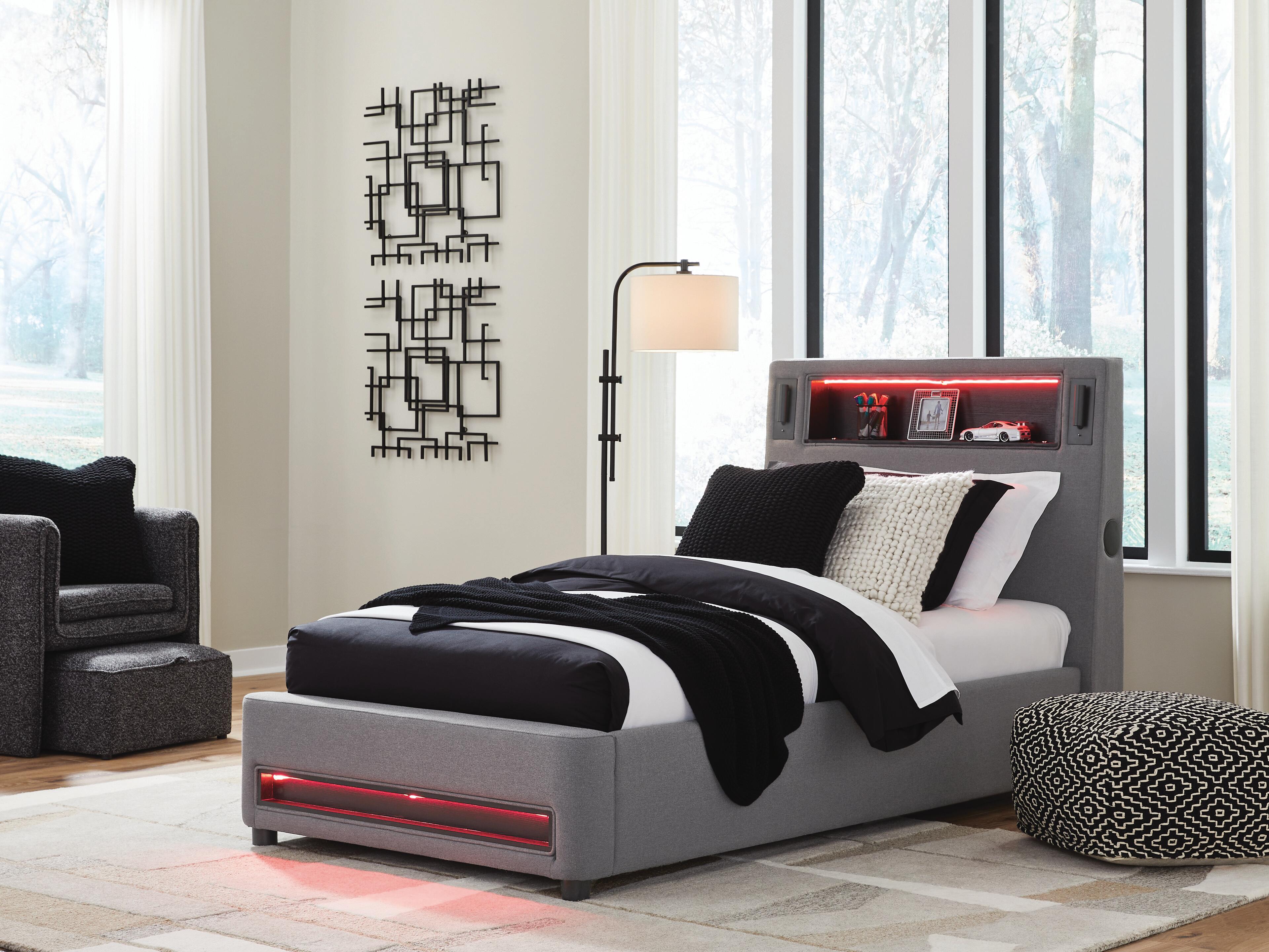 Verishaw Upholstered Bed with Wireless Audio