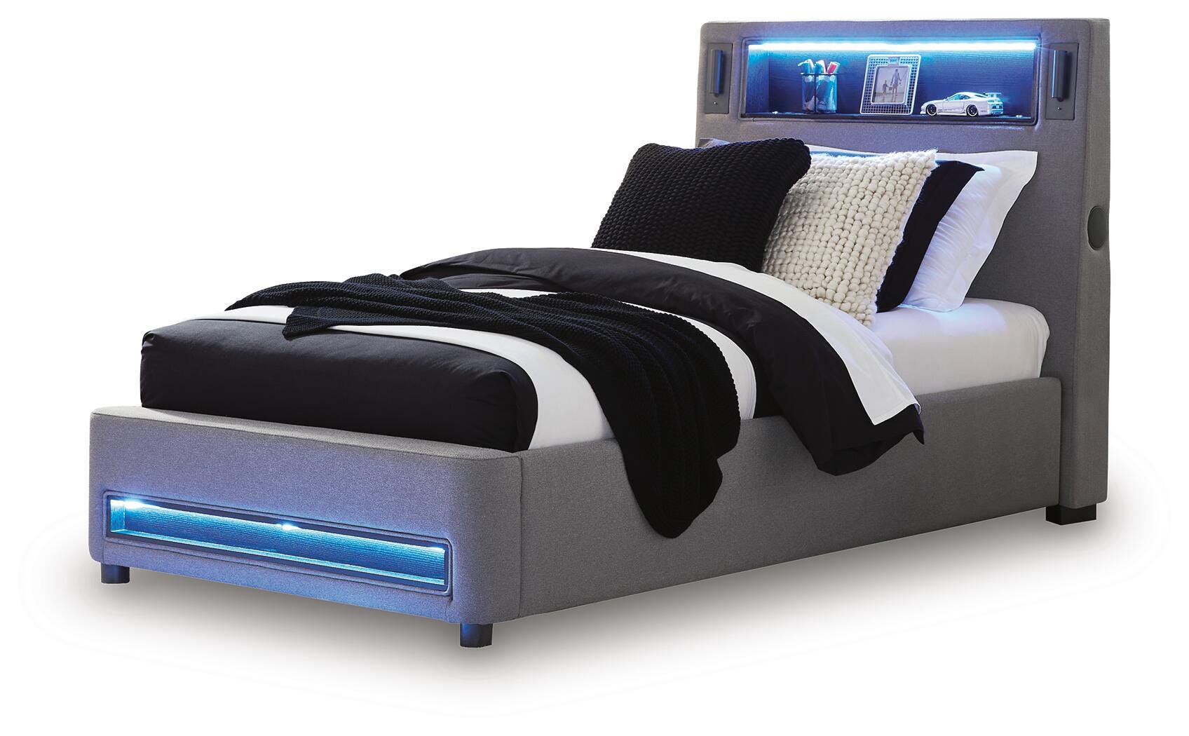Verishaw Upholstered Bed with Wireless Audio