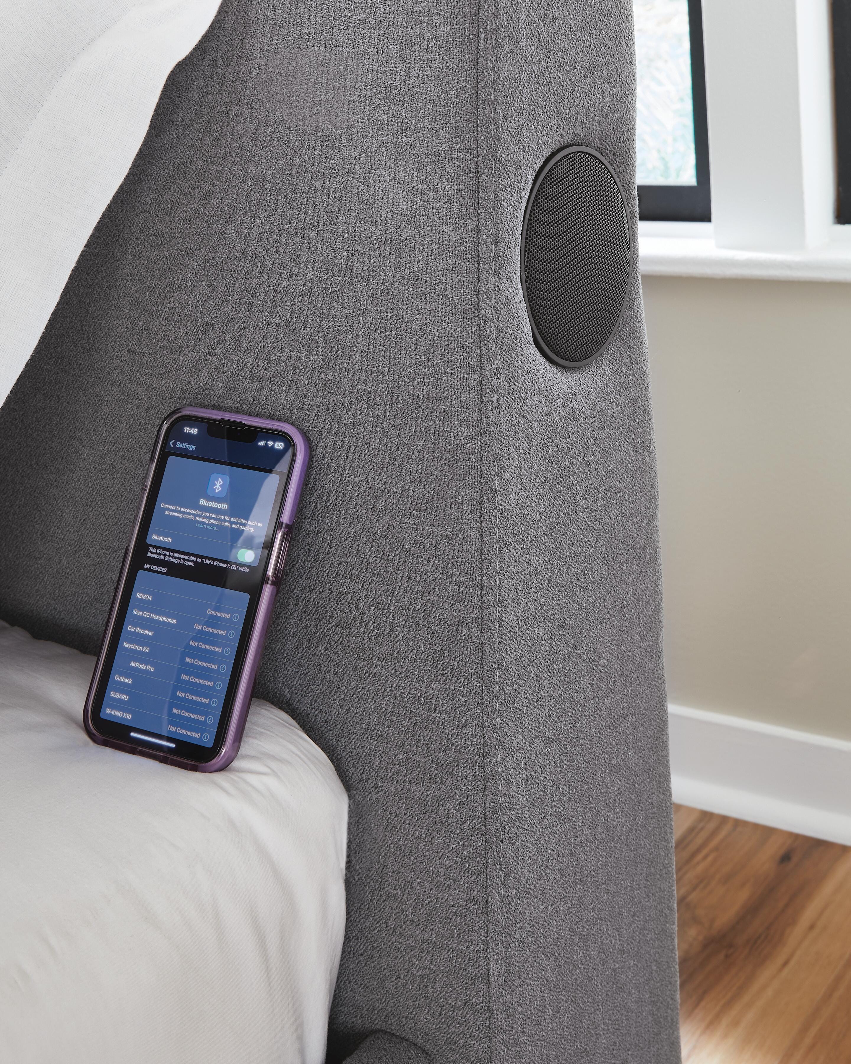 Verishaw Upholstered Bed with Wireless Audio