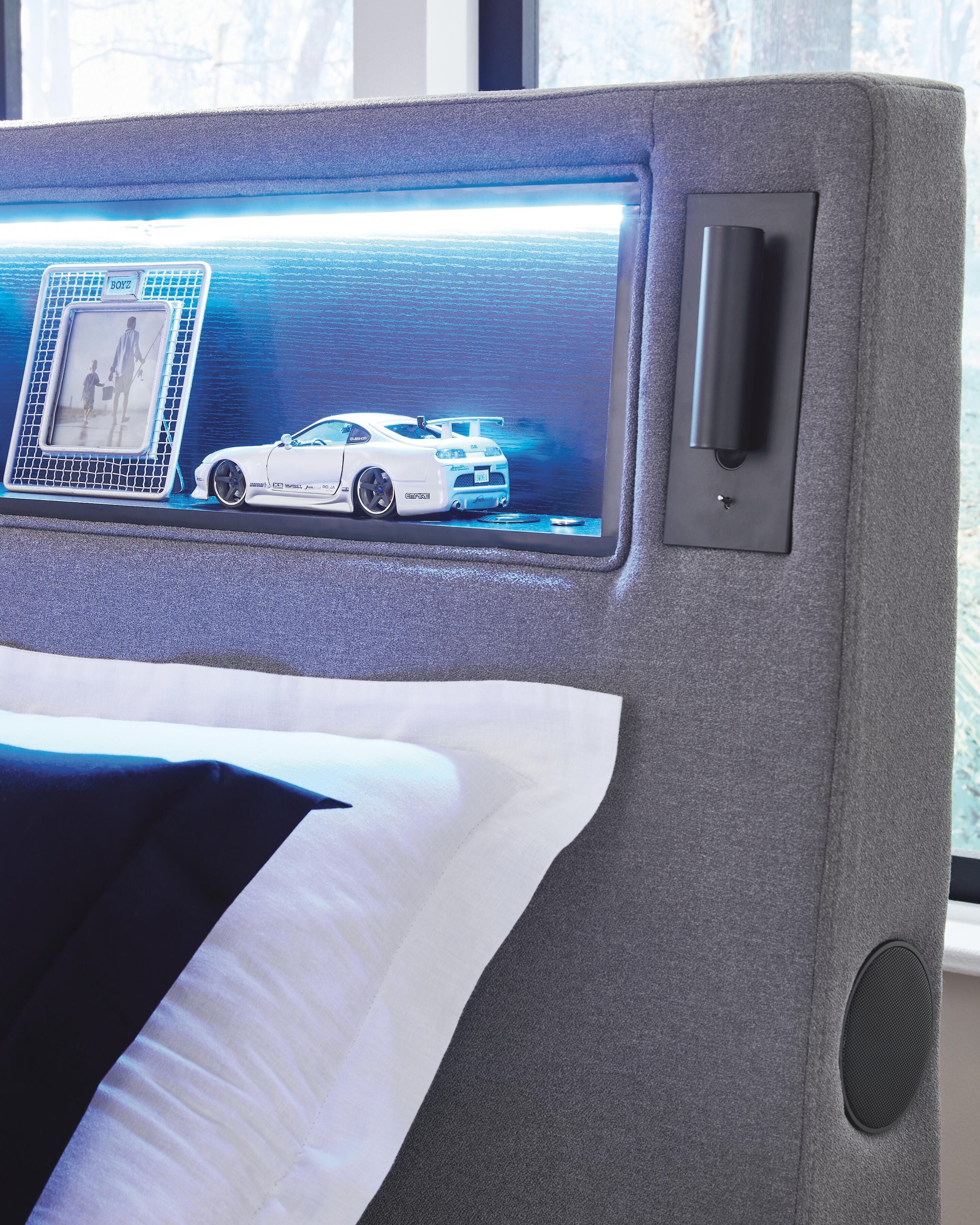 Verishaw Upholstered Bed with Wireless Audio