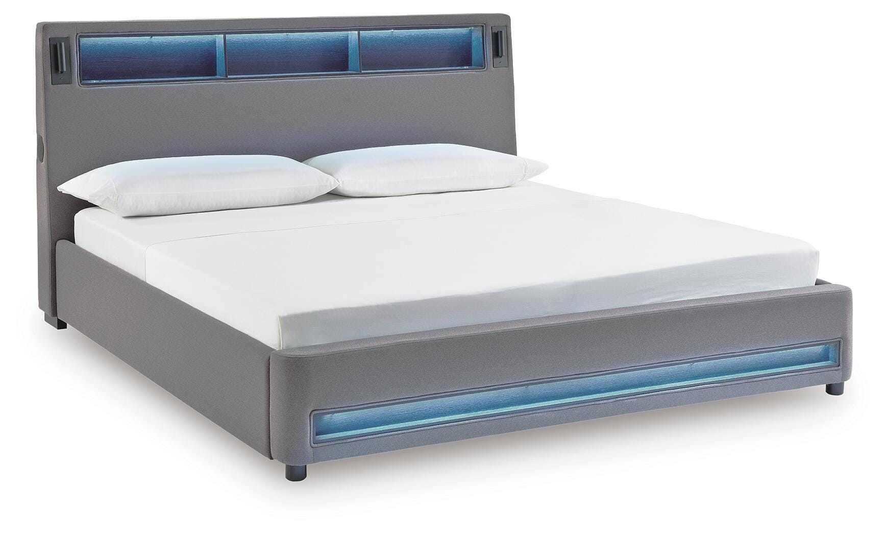 Verishaw Upholstered Bed with Wireless Audio