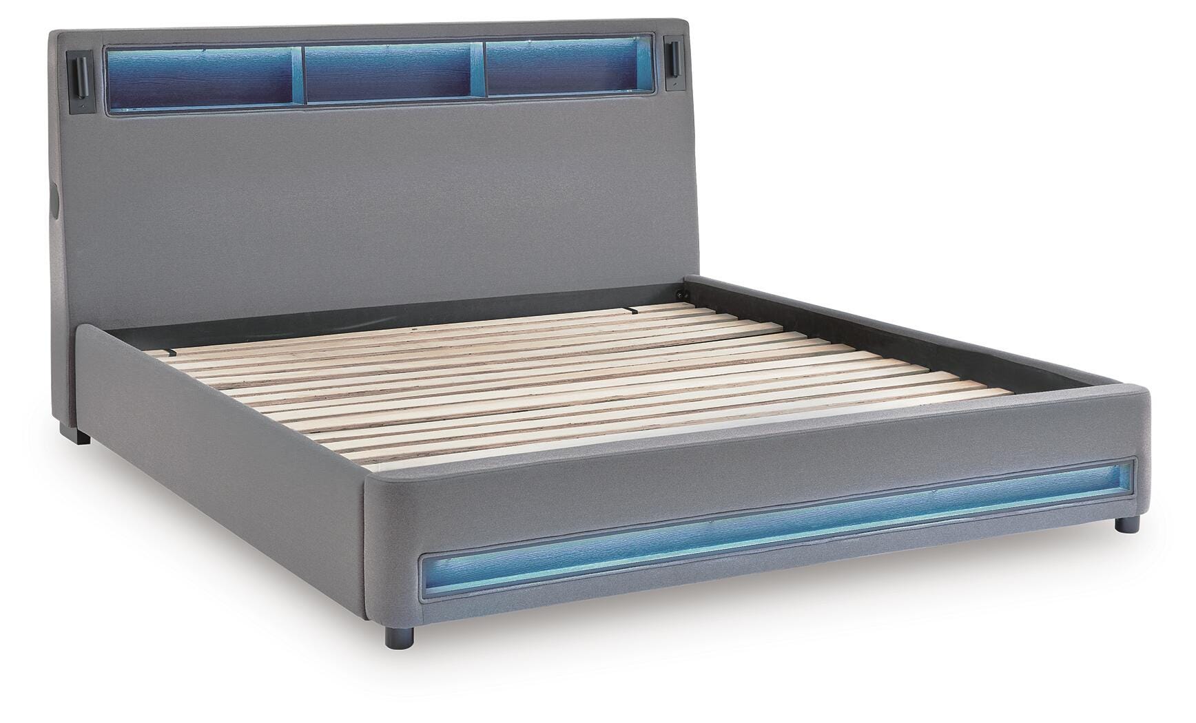 Verishaw Upholstered Bed with Wireless Audio