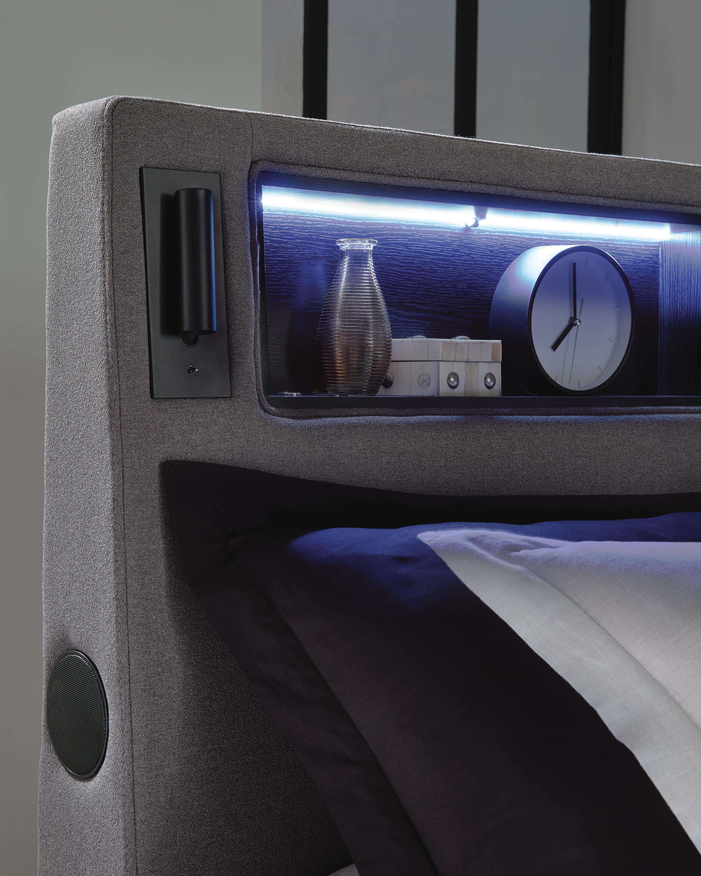 Verishaw Upholstered Bed with Wireless Audio