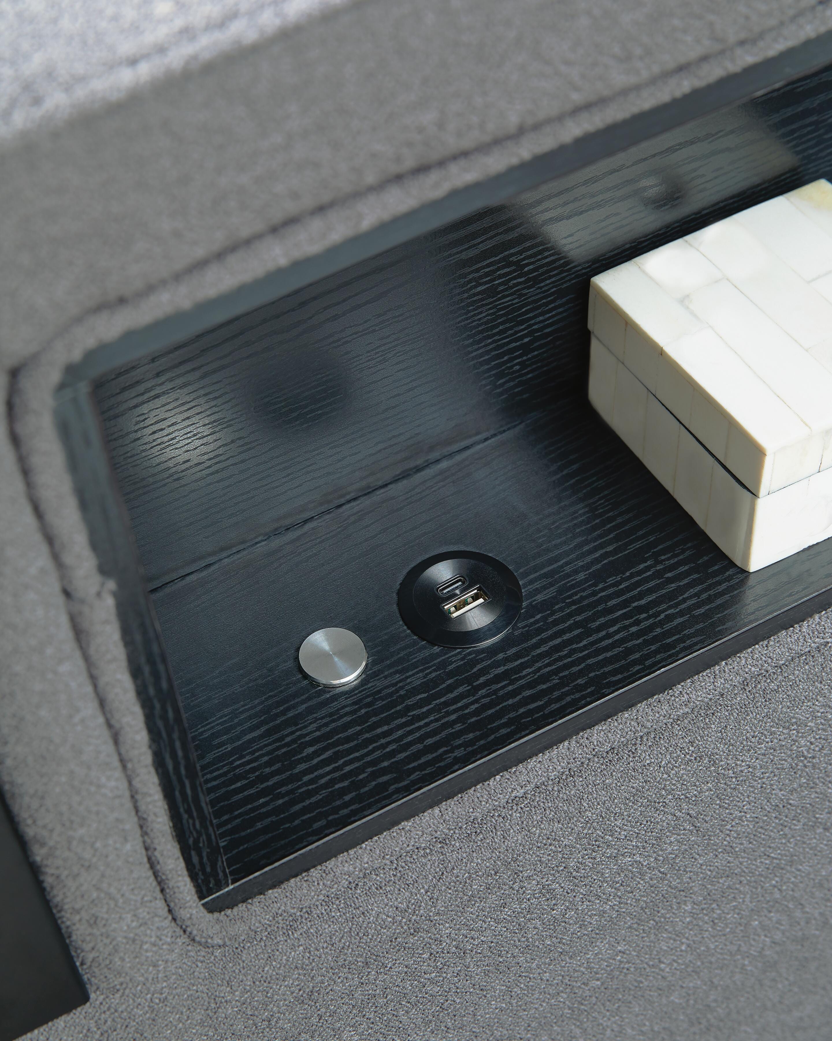 Verishaw Upholstered Bed with Wireless Audio