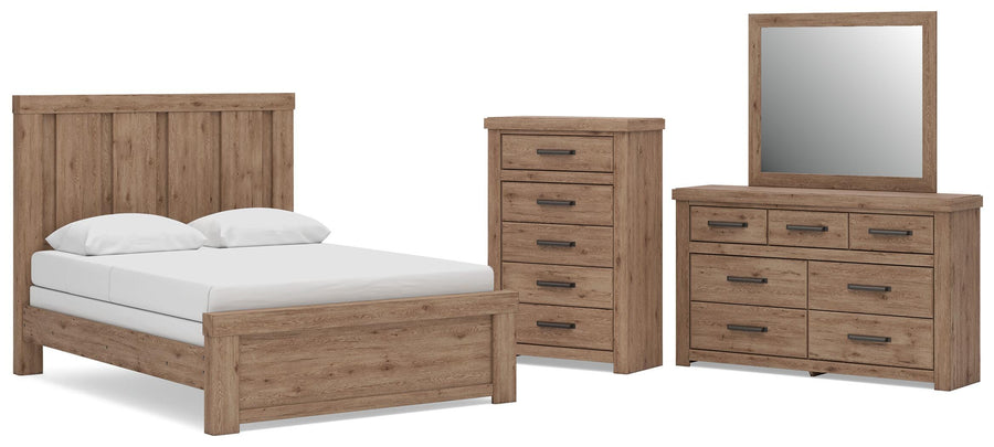 Oliandon Panel Bed, Dresser, Mirror and Chest