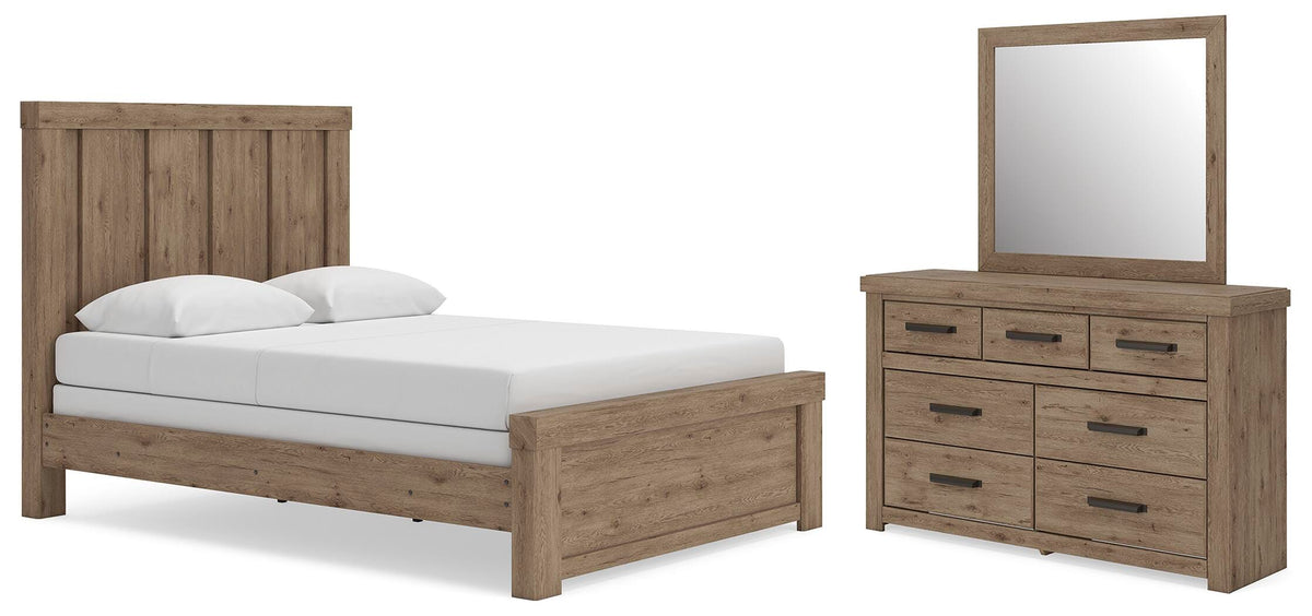 Oliandon Panel Bed, Dresser and Mirror