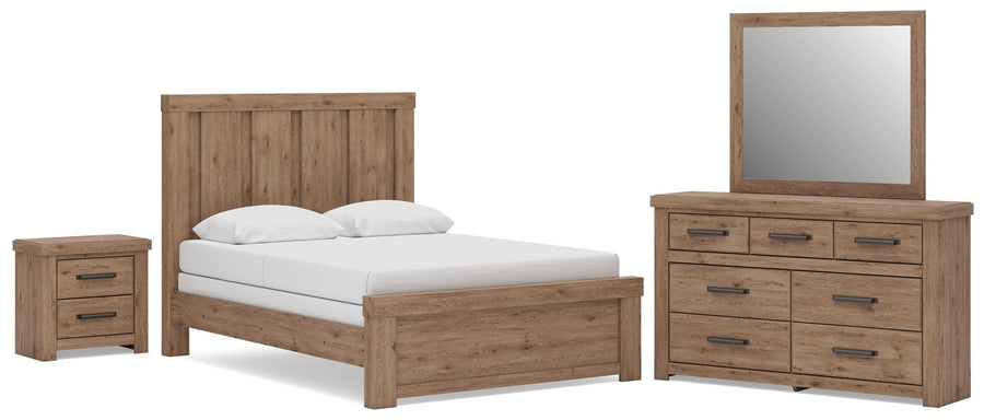 Oliandon Panel Bed. Dresser, Mirror and Nightstand