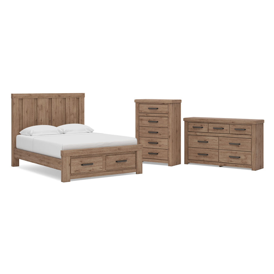 Oliandon Panel Storage Bed, Dresser and Chest