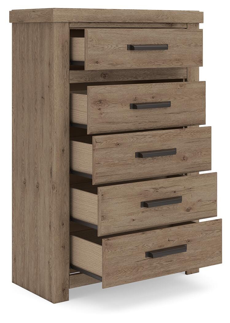 Oliandon Panel Storage Bed, Chest and Nightstand