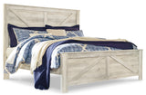 Bellaby Crossbuck Panel Bed with Mirrored Dresser and 2 Nightstands