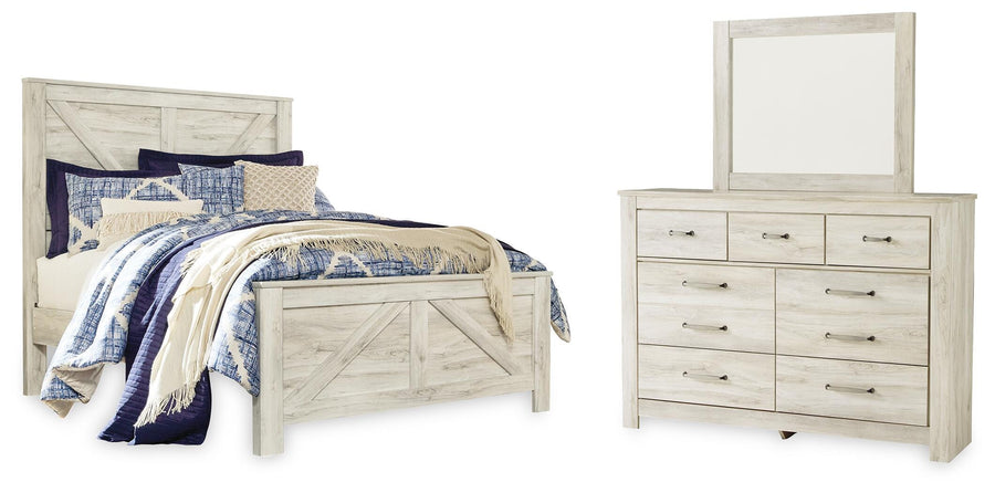 Bellaby Crossbuck Panel Bed, Dresser and Mirror