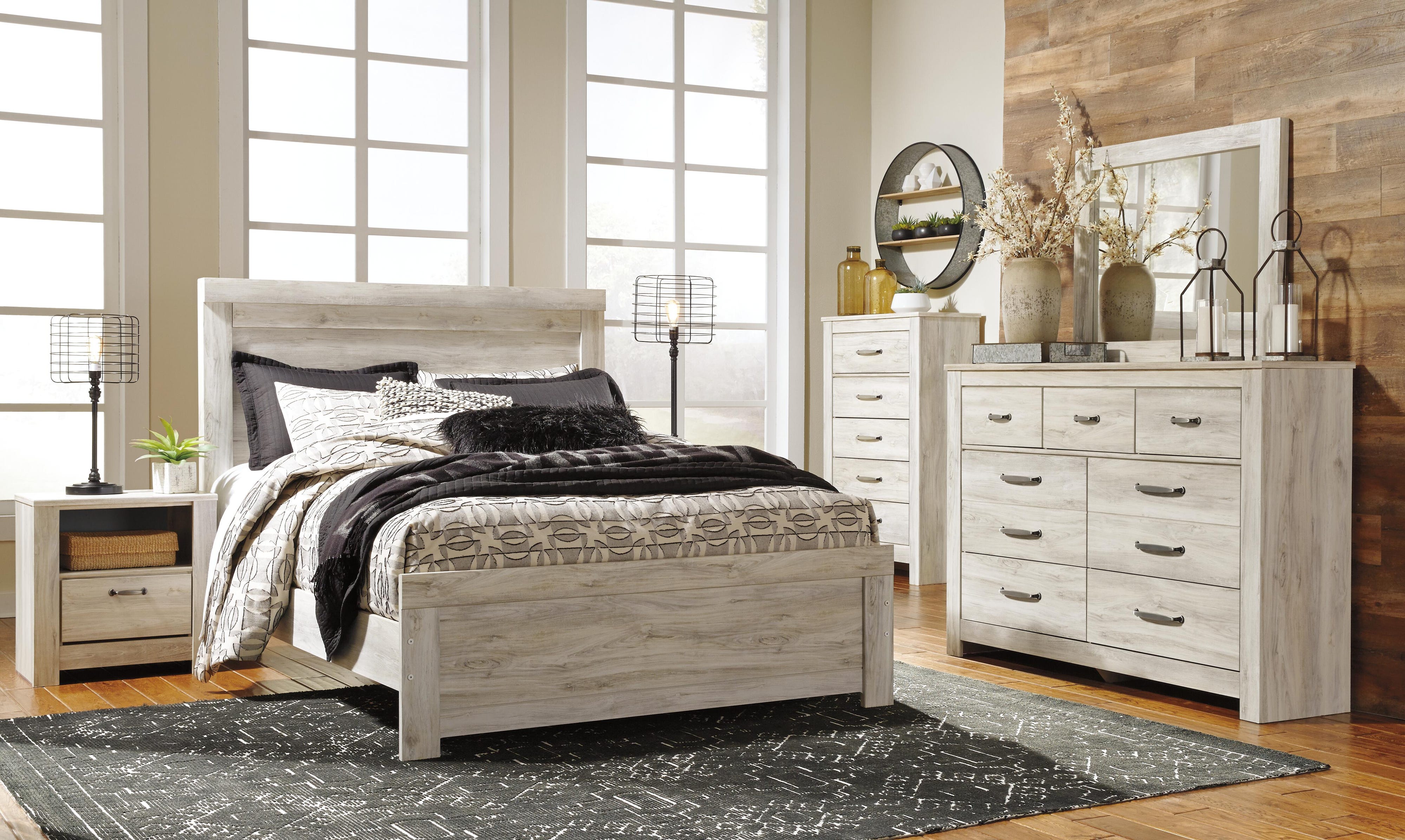 Bellaby Panel Bed with 2 Nightstands
