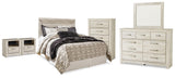 Bellaby Panel Headboard, Dresser, Mirror, Chest and 2 Nightstands