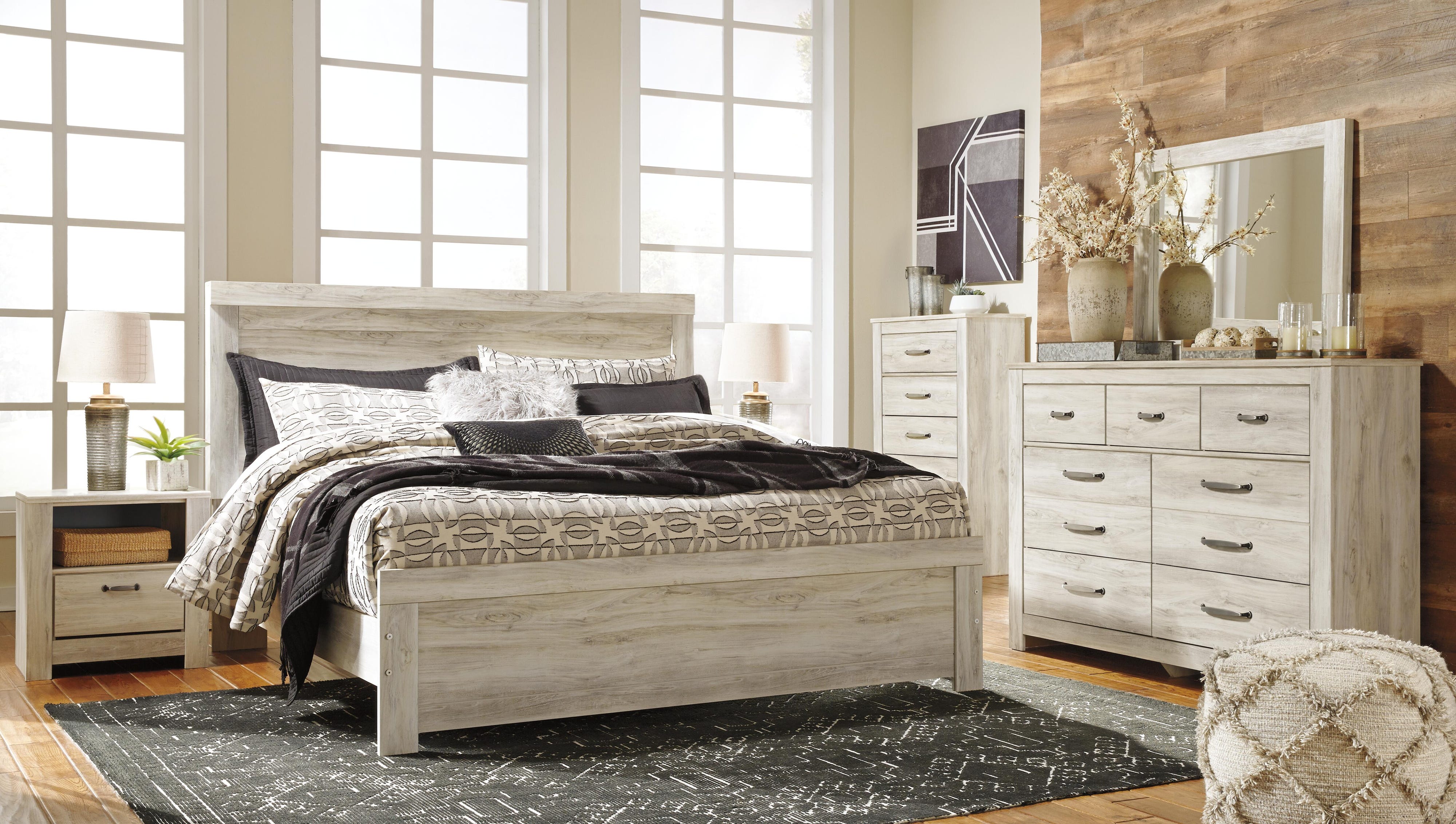 Bellaby Panel Bed, Dresser, Mirror and 2 Nightstands