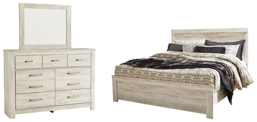 Bellaby Panel Bed with Mirrored Dresser