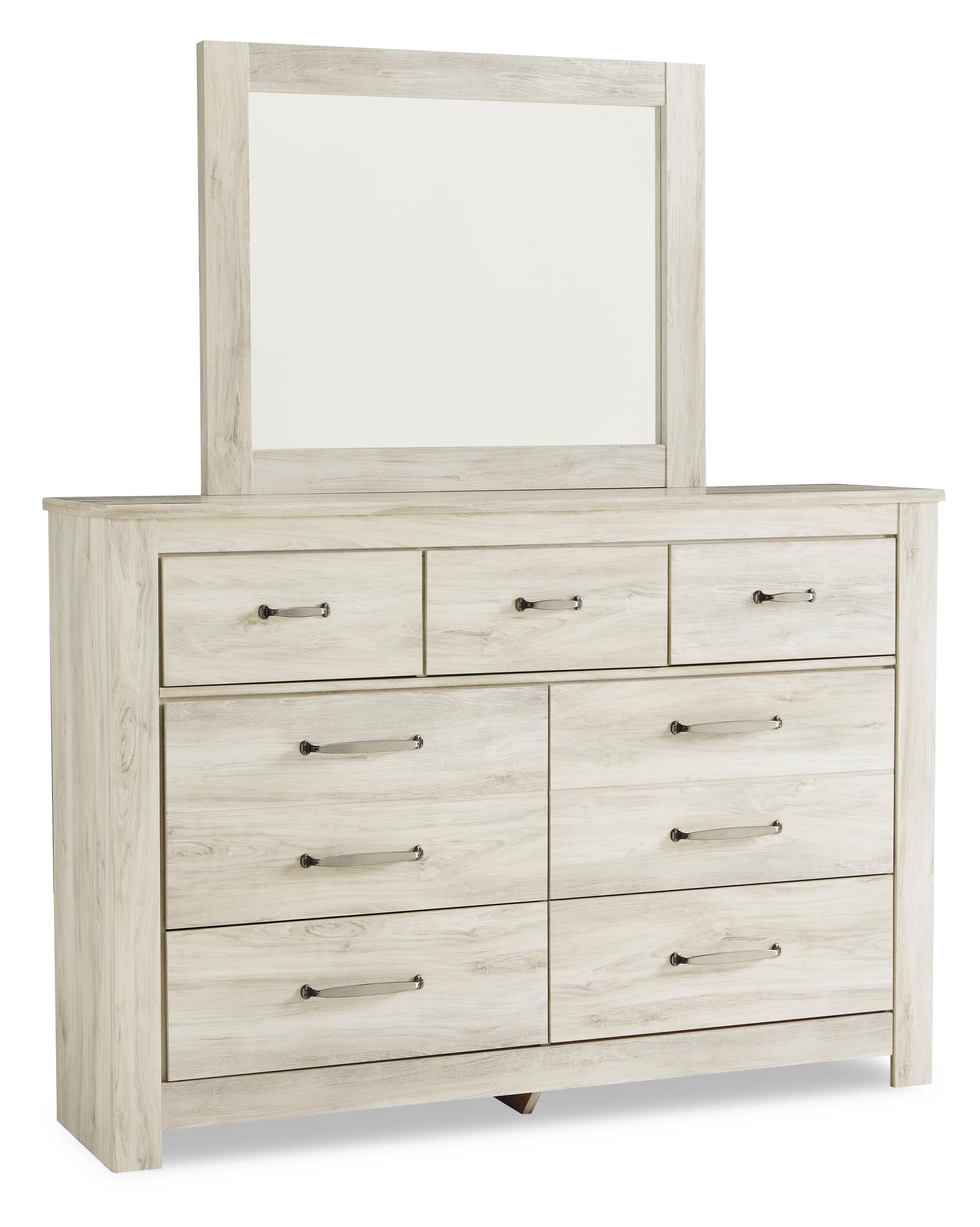 Bellaby Crossbuck Panel Bed with Mirrored Dresser, Chest and Nightstand