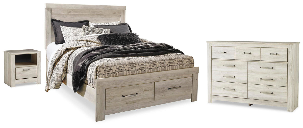 Bellaby Panel Storage Bed, Dresser and Nightstand