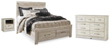 Bellaby Panel Storage Bed, Dresser and Nightstand