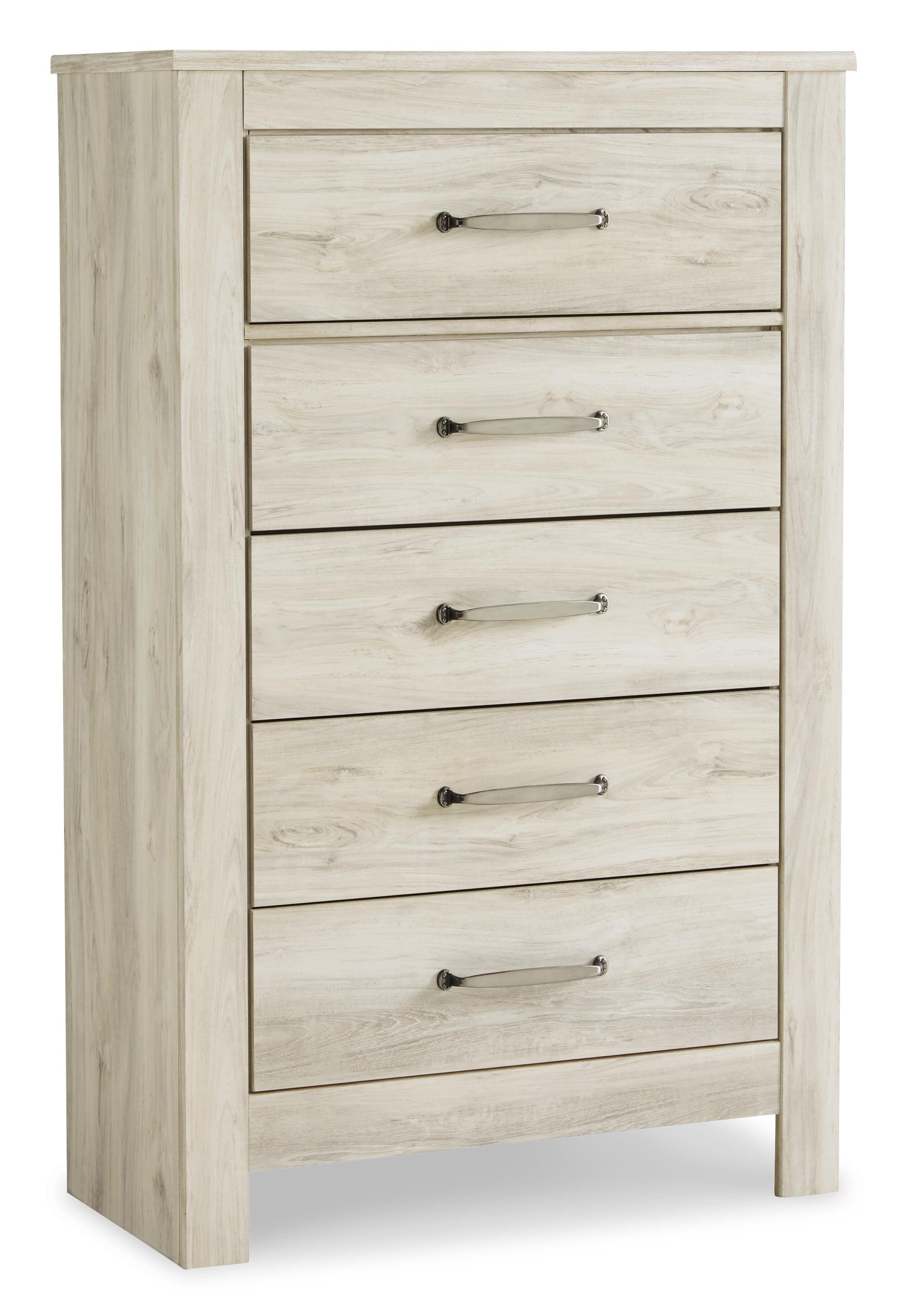 Bellaby Crossbuck Panel Bed with Mirrored Dresser and Chest