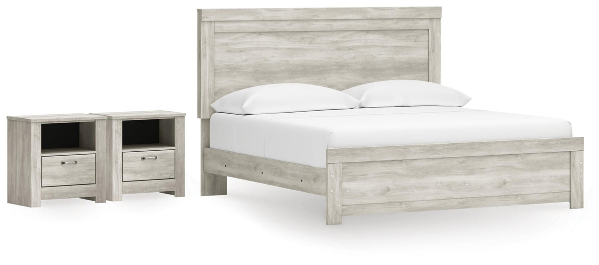 Bellaby Panel Bed and 2 Nightstands