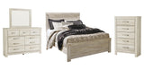 Bellaby Panel Bed with Mirrored Dresser and Chest