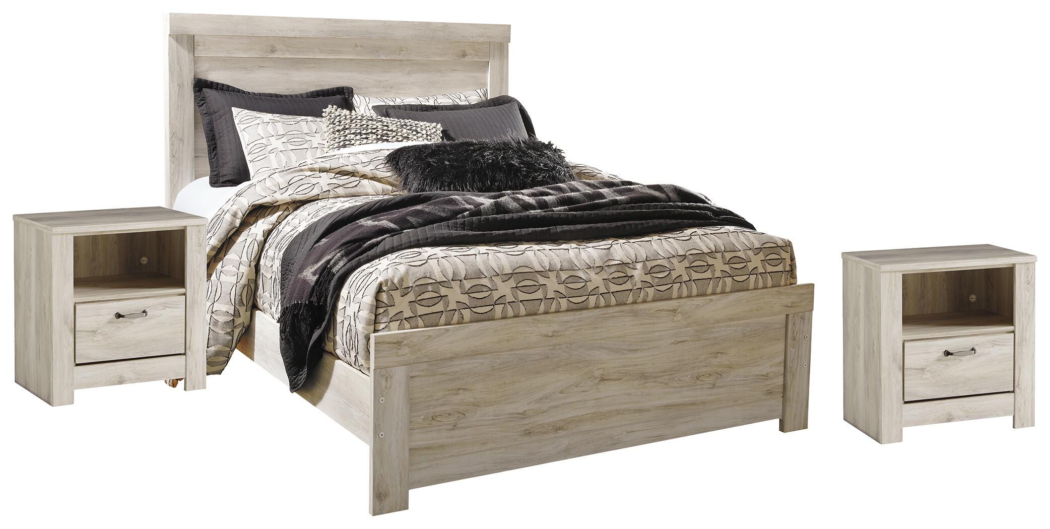 Bellaby Panel Bed with 2 Nightstands