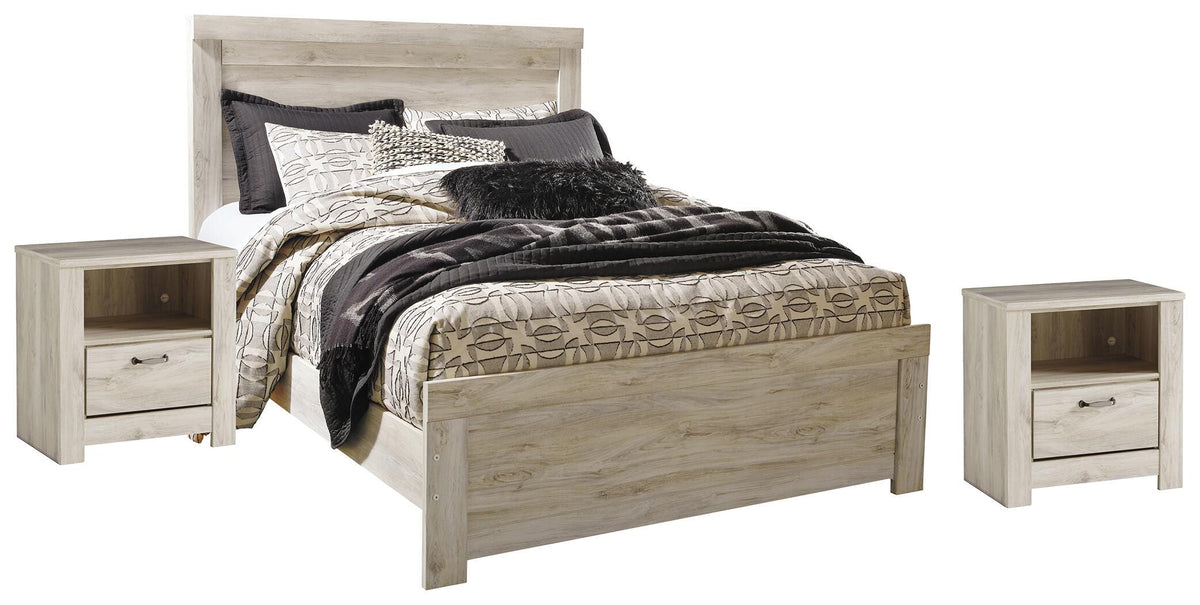 Bellaby Panel Bed with 2 Nightstands