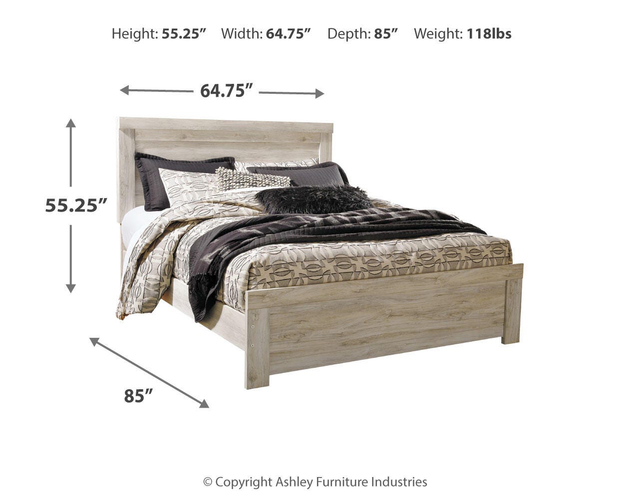 Bellaby Panel Bed with 2 Nightstands