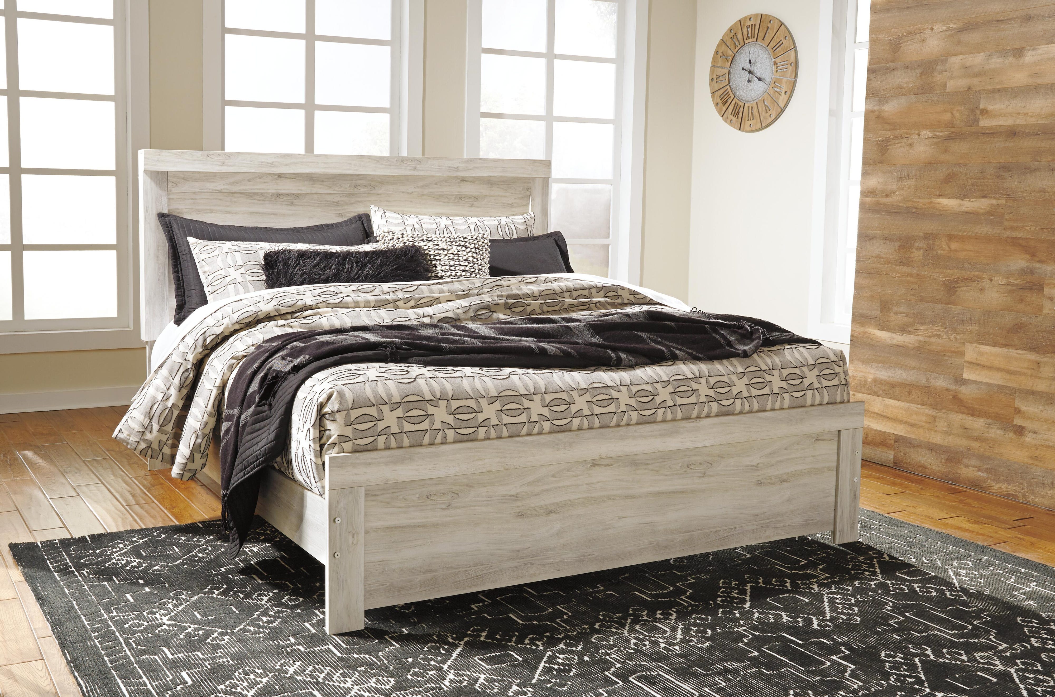 Bellaby Panel Bed with Mirrored Dresser and Chest