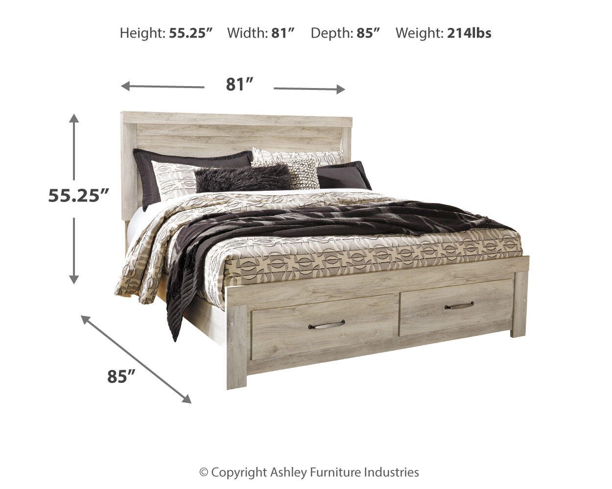 Bellaby Panel Storage Bed, Dresser, Mirror and 2 Nightstands