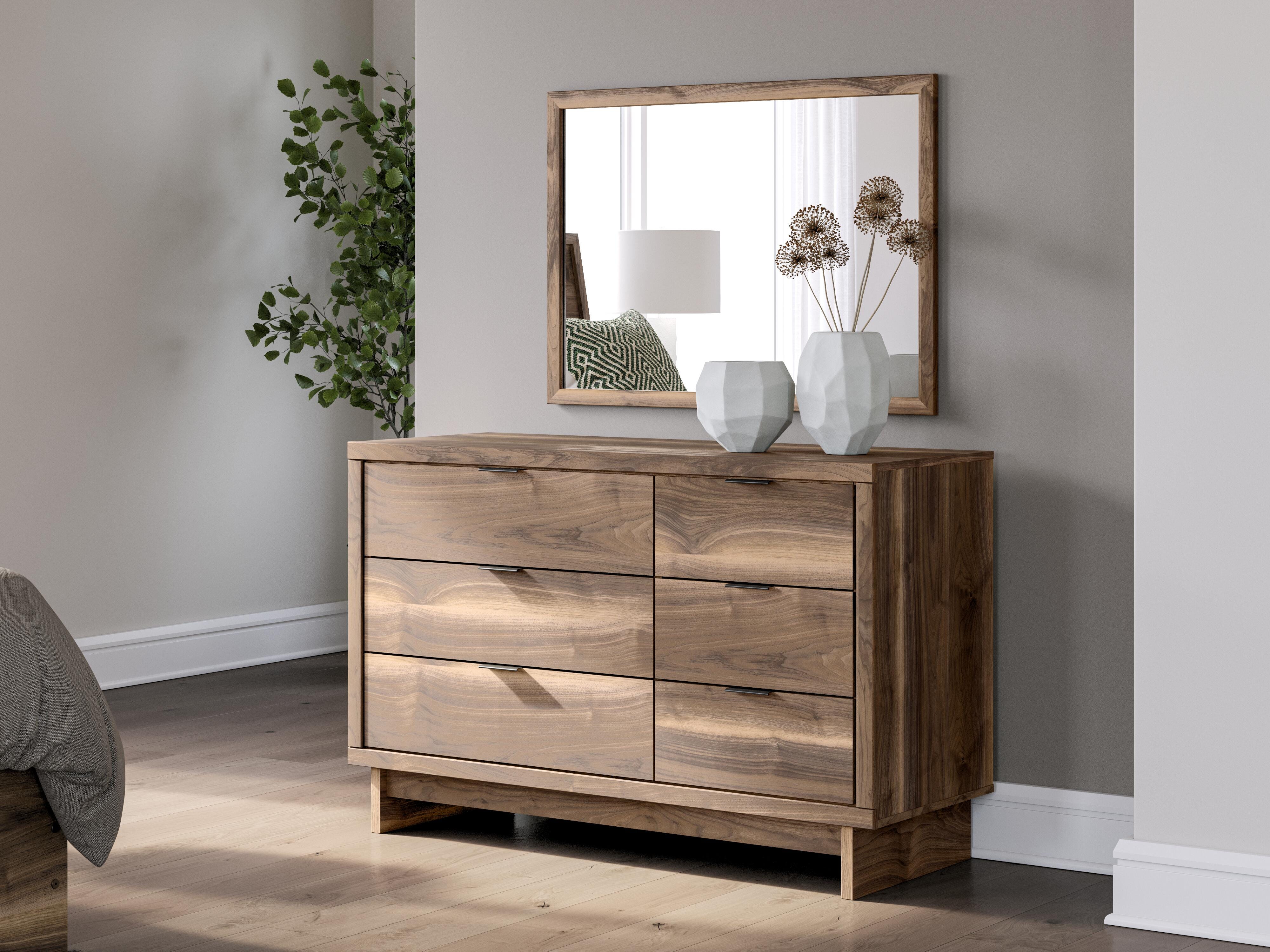 Chirason Panel Bed with Storage, Dresser and Mirror