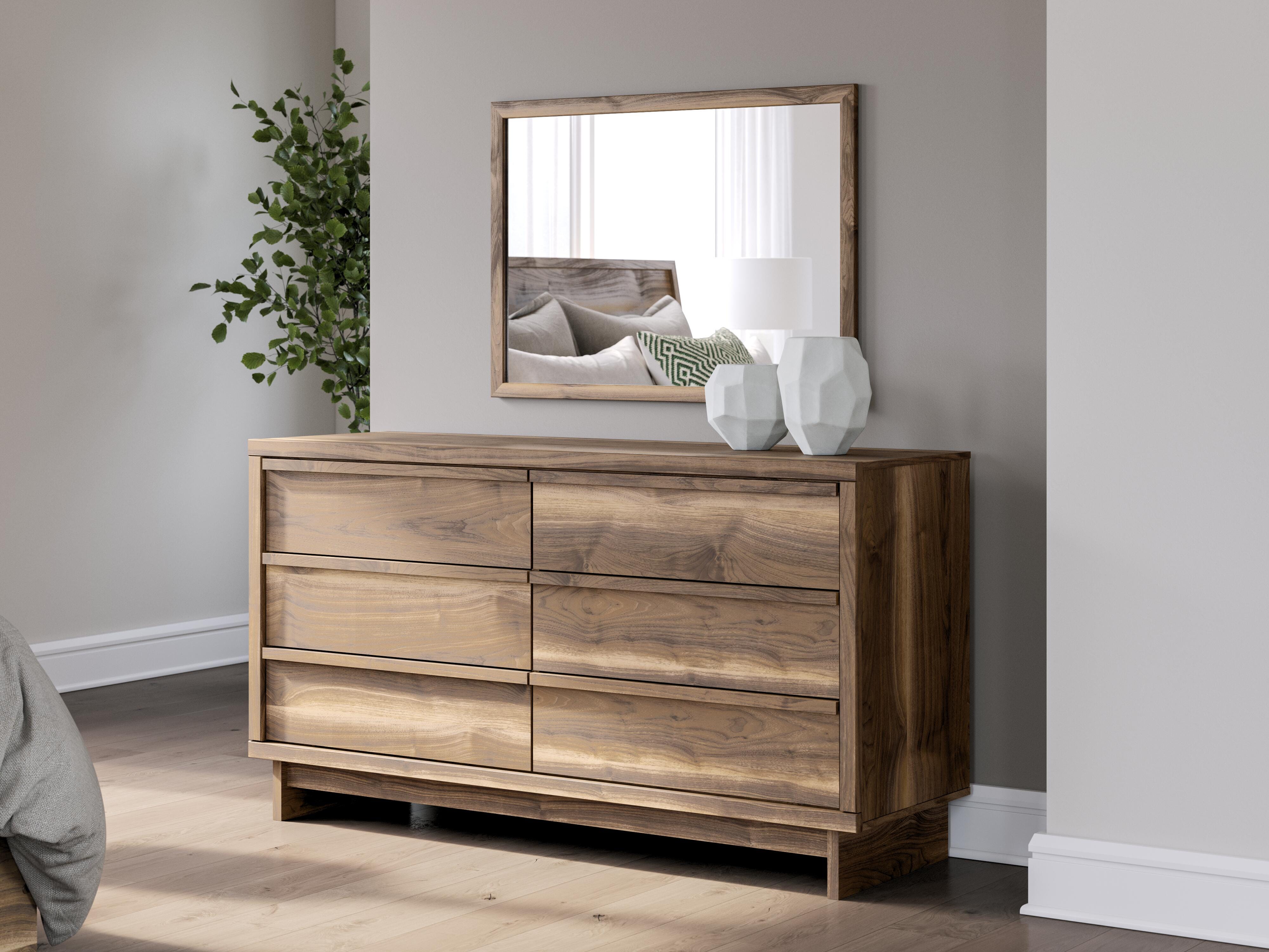 Chirason Panel Platform Bed, Dresser and Mirror