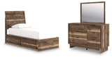 Chirason Panel Bed with Storage, Dresser and Mirror