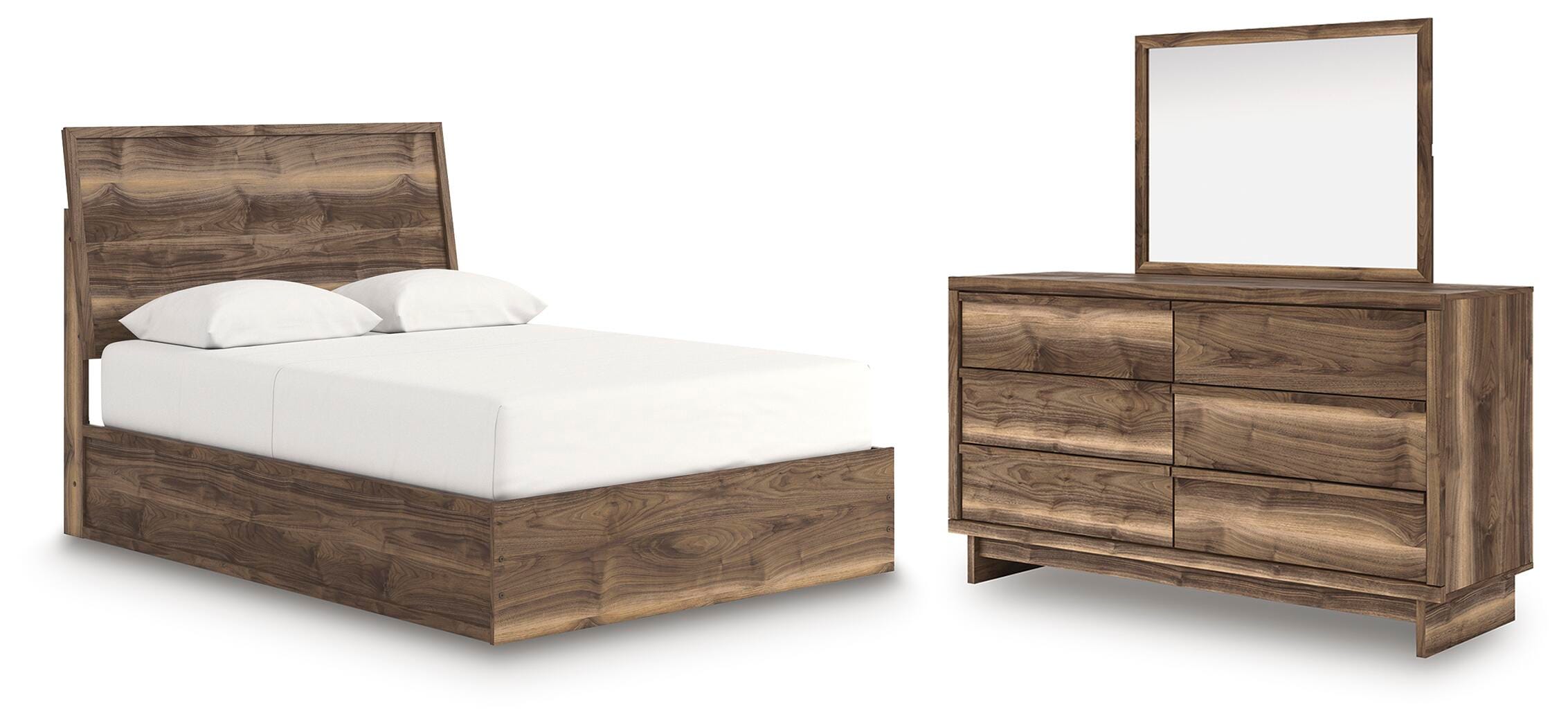 Chirason Panel Platform Bed, Dresser and Mirror