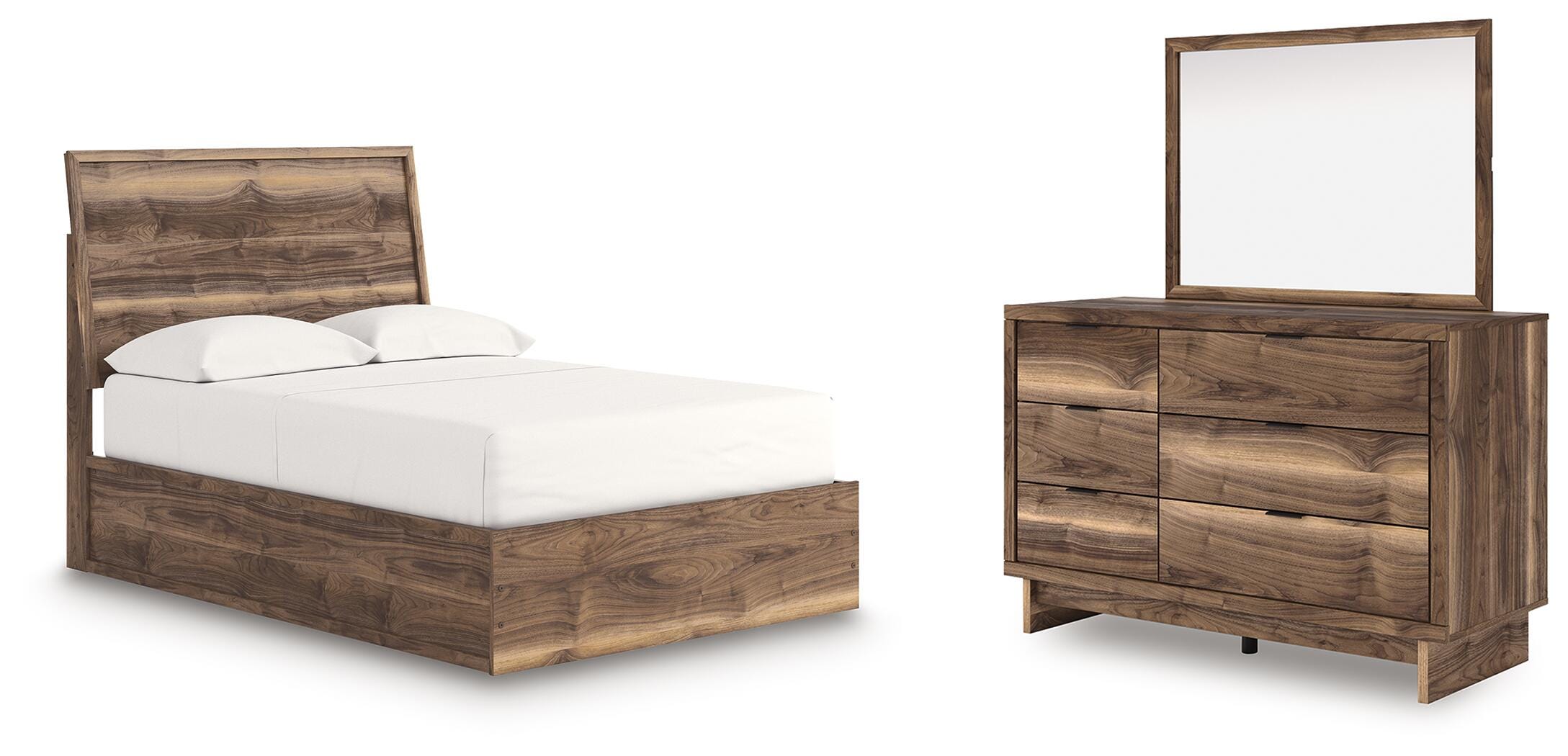Chirason Panel Platform Bed, Dresser and Mirror